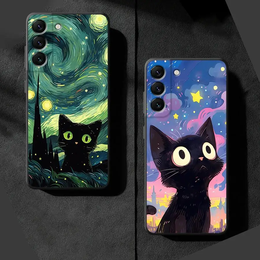 삼성 갤럭시 아트 귀여운 고양이 전화 케이스, 럭셔리 커버, A10, A10e, A10s, A20, A20s, A04s, A30, A02, A40, A02s, A03, A05s, A06