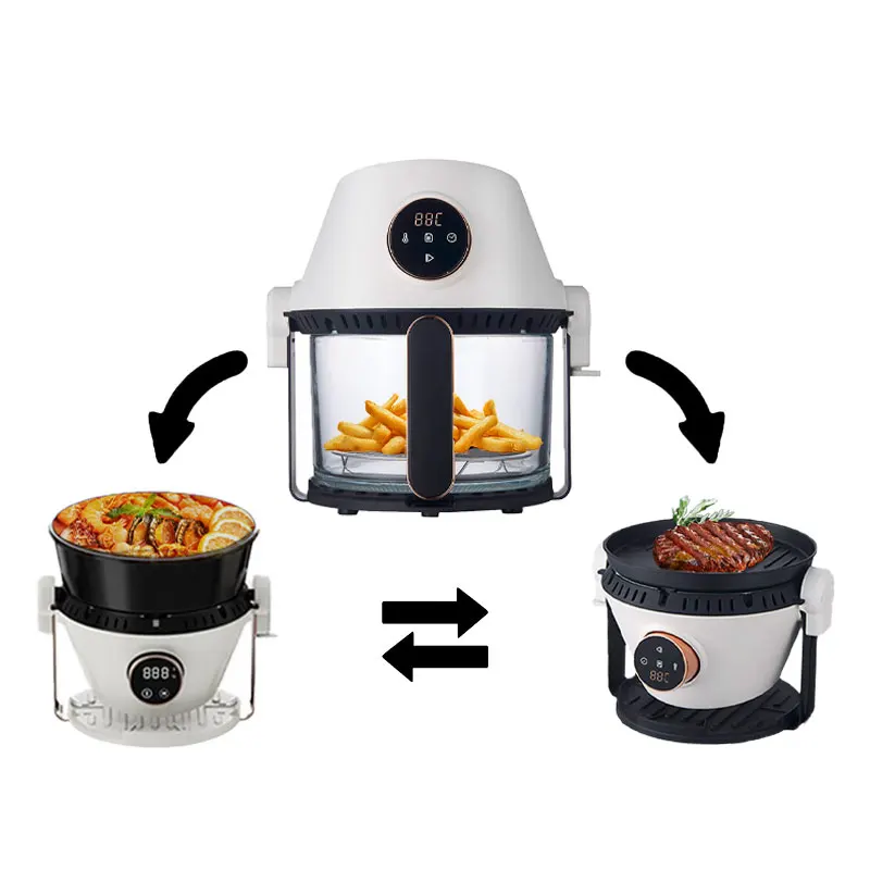 

DEWEISI Household Kitchen Appliance Intelligent air Fryer Oven 3 In1 with Glass Bowl Professional Multi Function air Fryer Grill