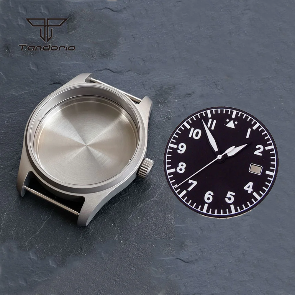 Titanium 39mm Pilot Watch Case+Dial Hands Set Accessory Parts Sapphire Glass Waterproof Fit NH35 ETA2824 PT5000 Miyota8215 821A image 6