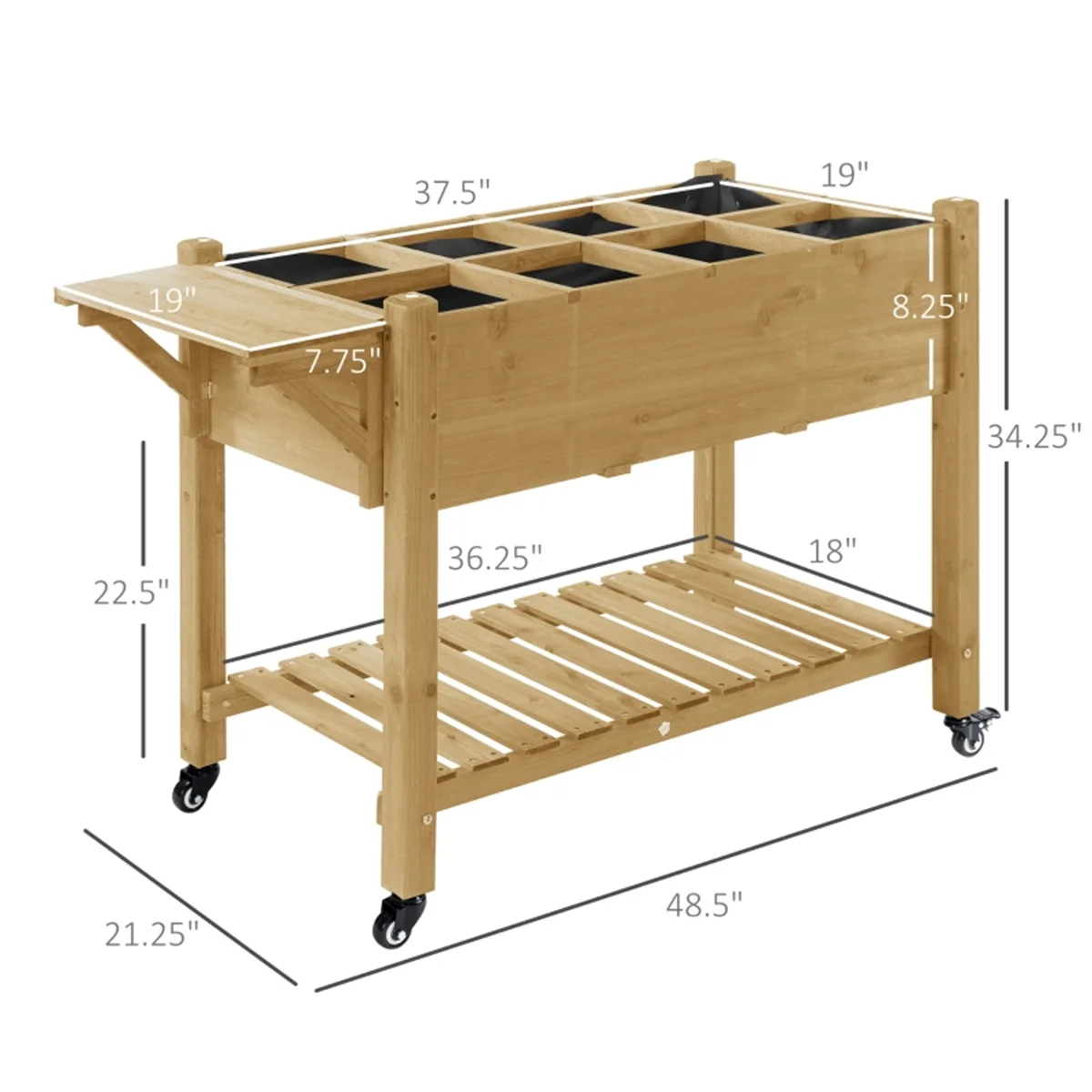 Macetero de madera, estante para flores, caja de madera para jardín