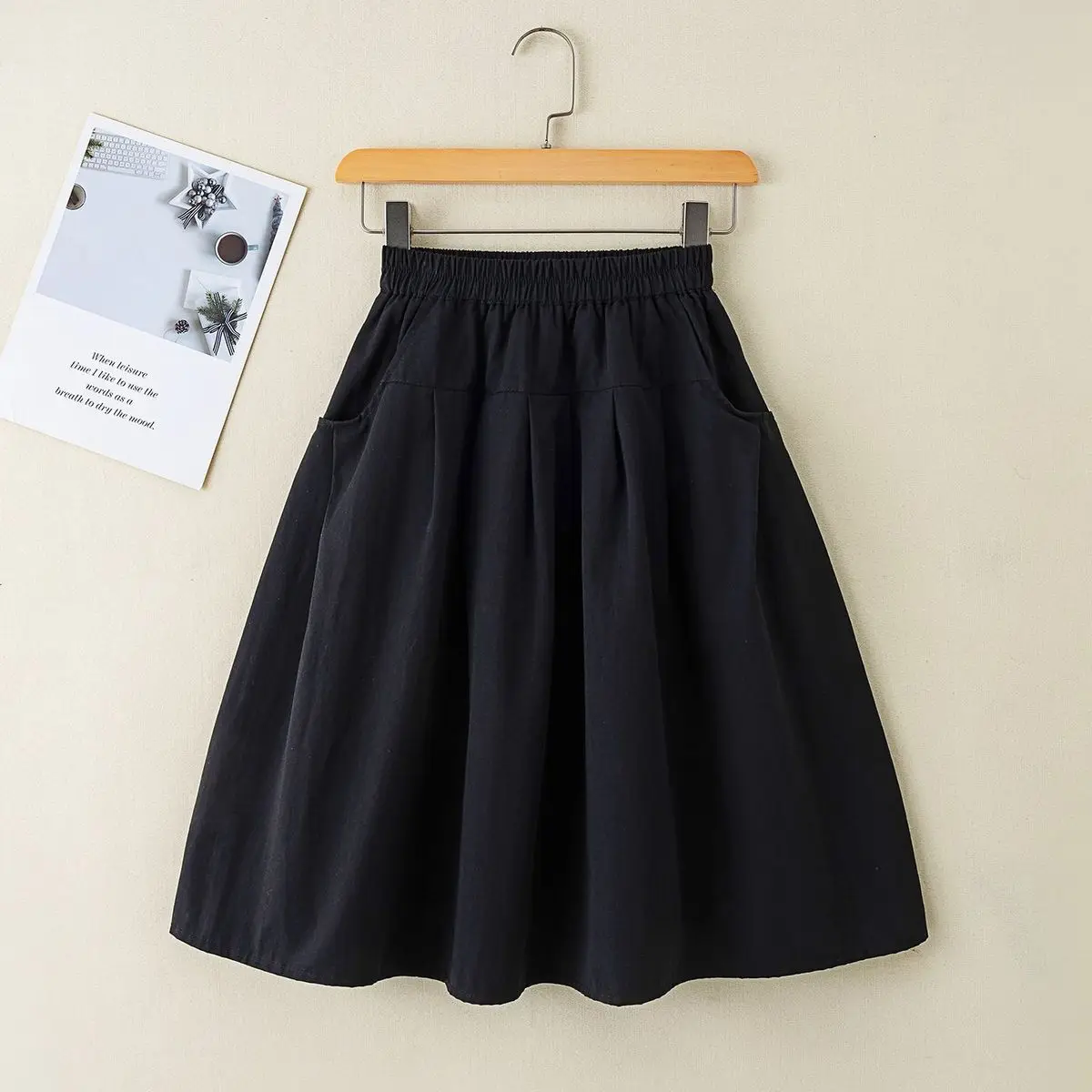 Preppy Style Over The Knee Pleated Skirt for Tween Girls Knee Length Schoolgirl Skirt Spring Autumn Seasonal Casual Wear