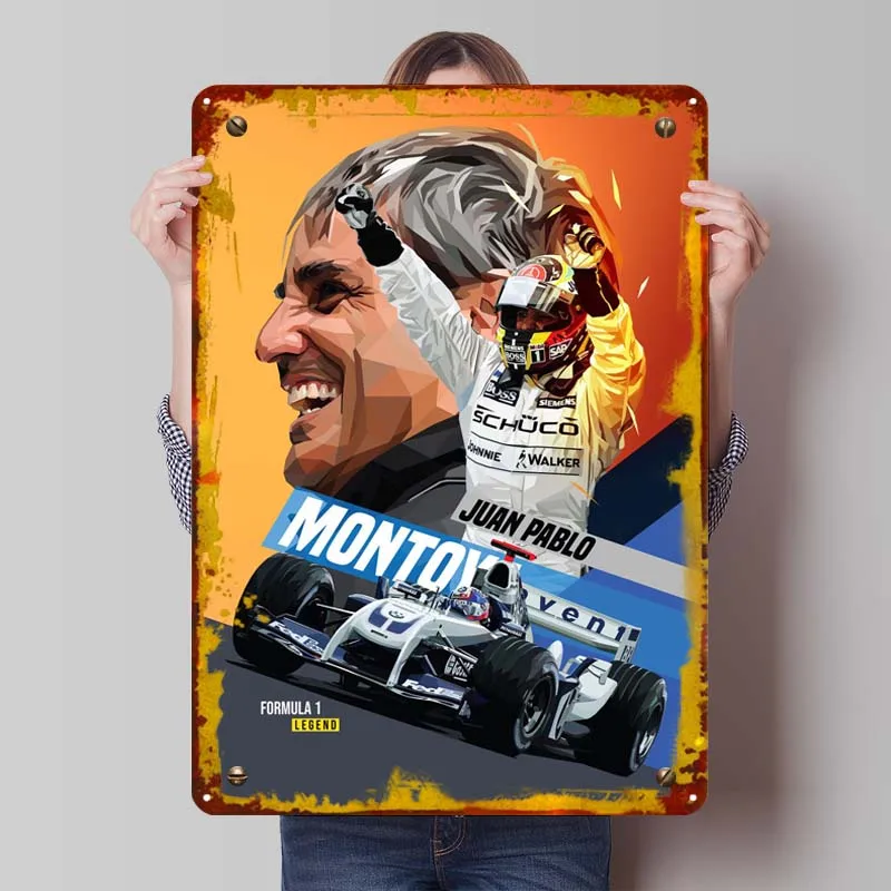 Juan Pablo Montoya Metal Sign Sports Poster Bedroom Decoration Room Decor Men Custom Tinplate Signs for Wall Art Decoration Home