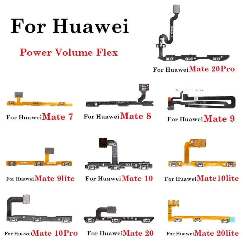 

1Pcs Power On Off Volume Side Button Key Flex Cable Replacement Part For Huawei Mate 7 8 9 10 20 lite Pro