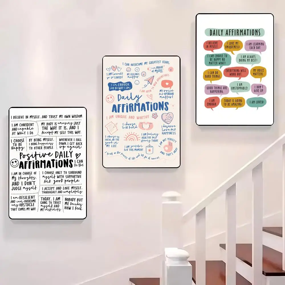 

Positive Daily Affirmations Poster Sticky Wall Waterproof Home Living Room Bedroom Bar Aesthetic Decoration Perfect Gift