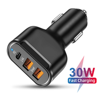 12 24V Pd+2.4A Dual Usb Car Charger Type-C Qc4.0 Qc3.0 Car Charger Adapter for Xiaomi Huawei Samsung Apple for All Cars