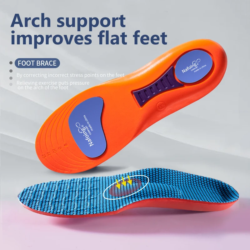 New Sports Elasticity Insoles For Shoes Sole Technology Shock Absorption Breathable Running Insoles For Feet Orthopedic Insoles