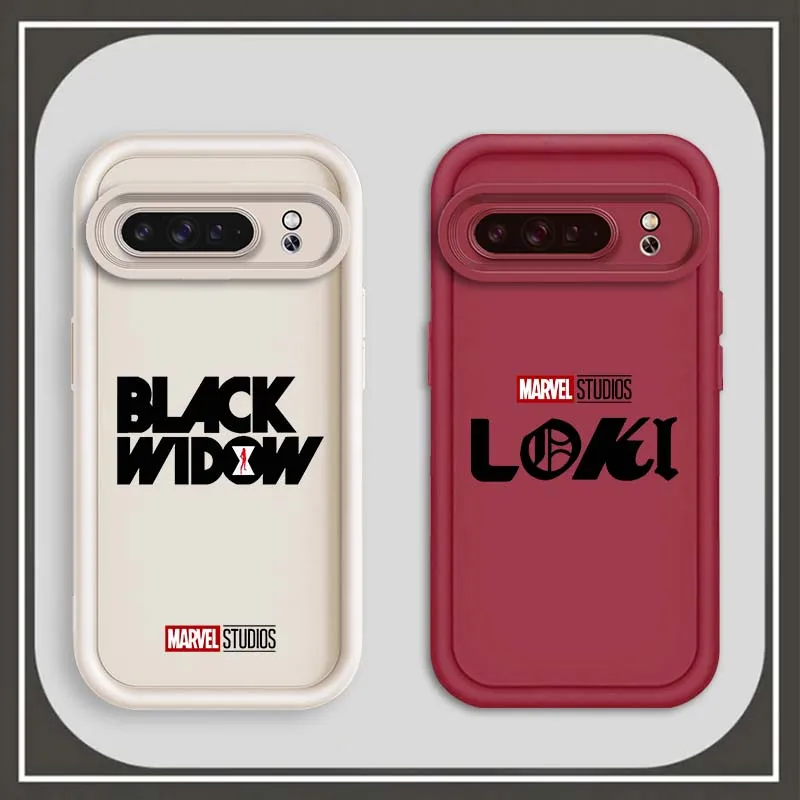 Black Widow Loki Iron Man Logo For Google Pixel 9 8A 8 7 7A Pro XL 5G Eye Ladder Phone Case Soft TPU Shockproof Cover