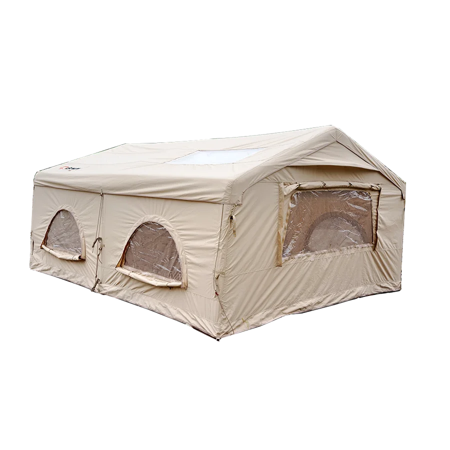 Large Luxury PVC Oxford Inflatable Tent Family Camping Quick Open All Seasons Waterproof 3000mm JUNKE Customizable Area Tent