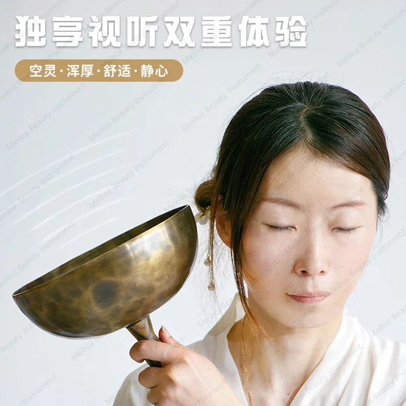 Handheld Singing Bowl Xizang Singing Bowl Handmade Casting Stick Removable Meditation Yoga Buddha Sound Bowl