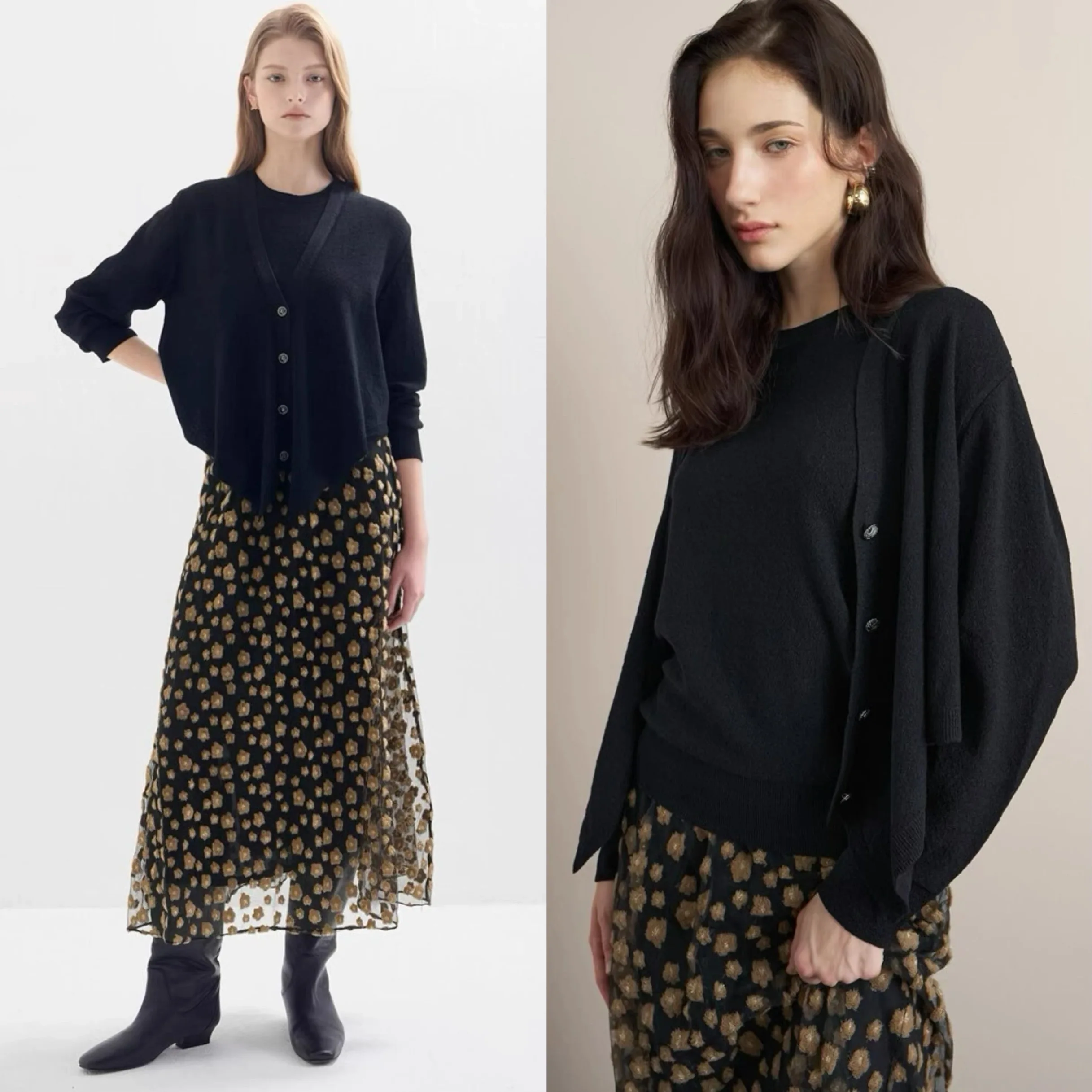 

Lemon Cheese LAN25 Осенний нерегулярный вязаный кардиган на бретелях, жилет из двух предметов, повседневный длинный свитер Sve round Ne для поездок на работу