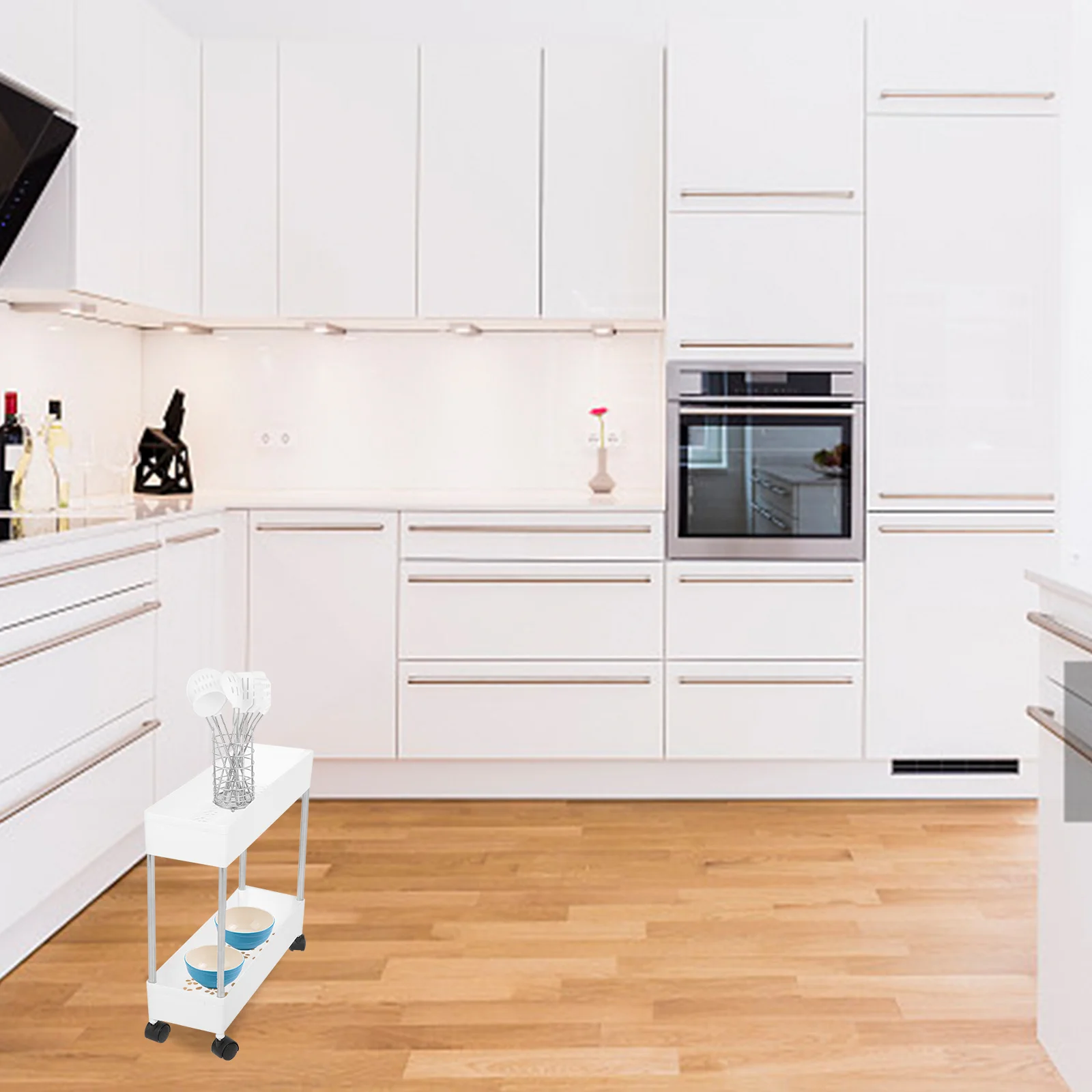 

Multi-Layer Storage Trolley Rack Lightweight Portable Organizer For Bathroom Kitchen Bedroom Living Room Movable Trolley Stand