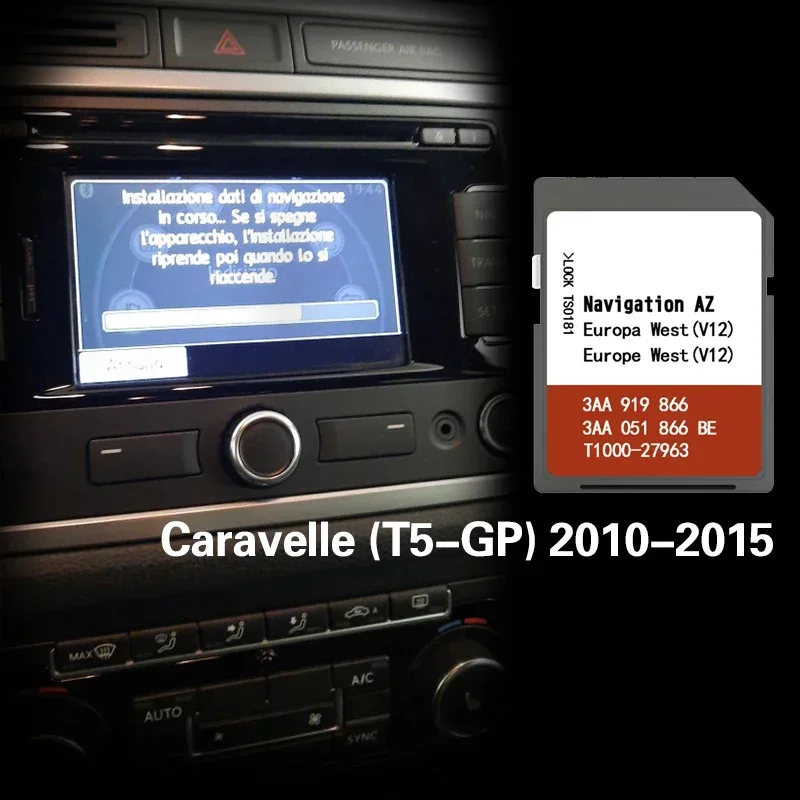 AZ V12 WEST Europr RNS 315 for VW Caravelle (T5-GP) 2010-2015 Navi SD Card