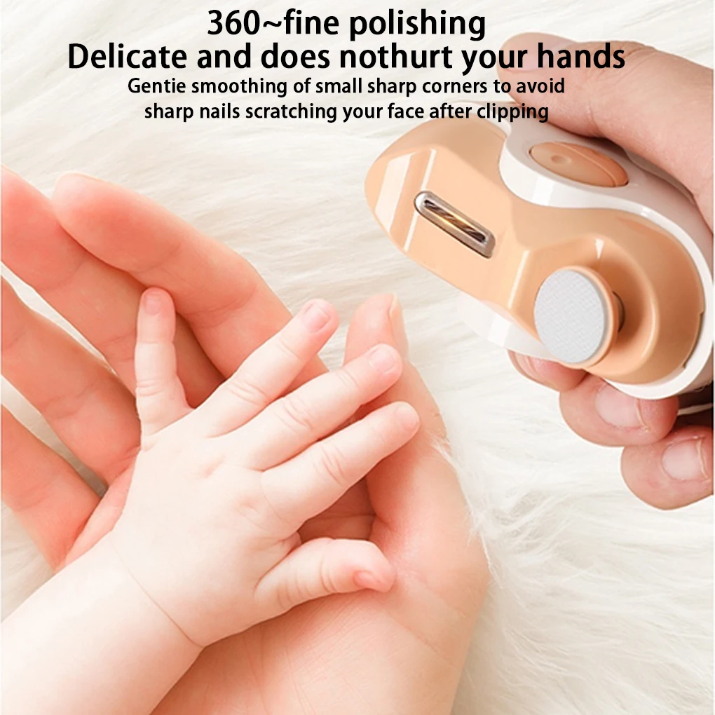 2-in-1 Electric Clippers Automatic Manicure Polish Nails Trimmer with 360° Fine Polishing for Toddlers, Adults