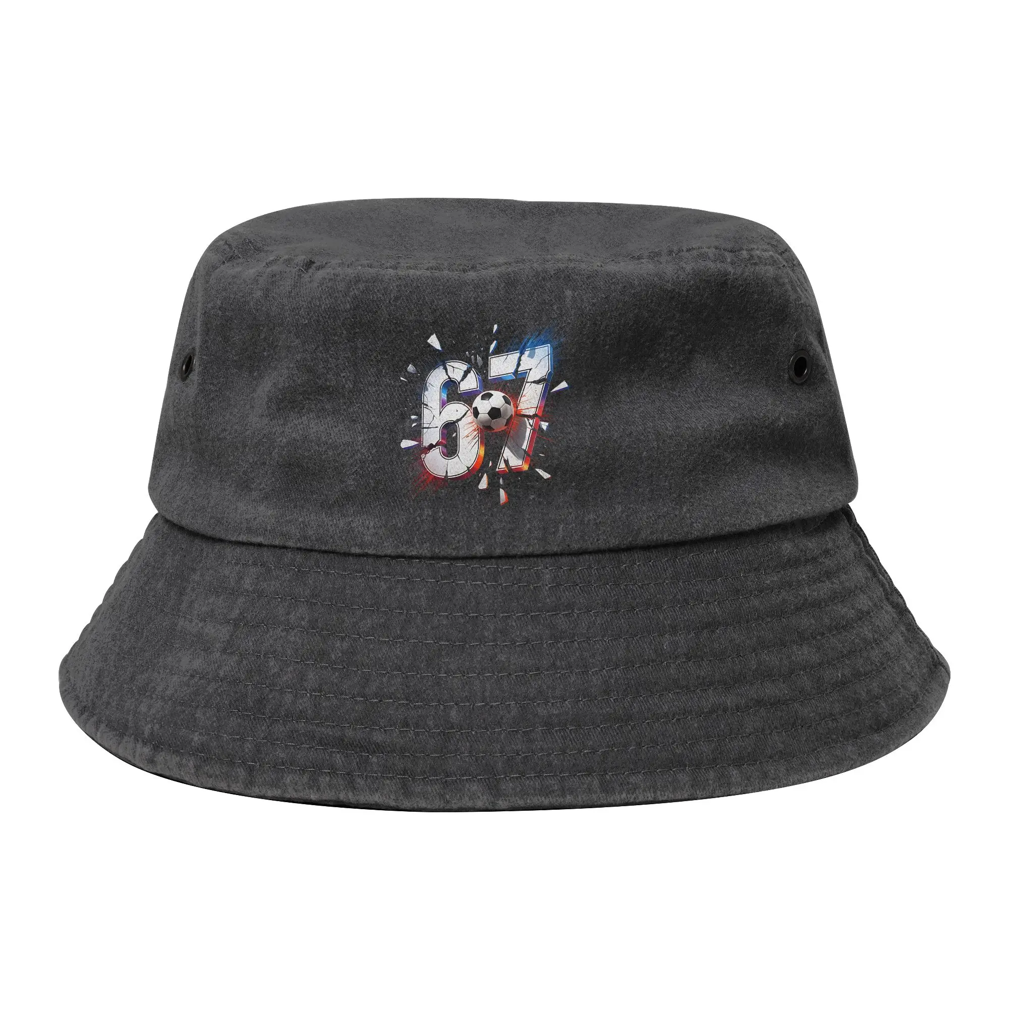 Soccer 67 Six Seven 6 7 Football Funny Meme Cotton Bucket Hat For Women Men  Washed Distressed Fisherman Cap Getaway Headwear