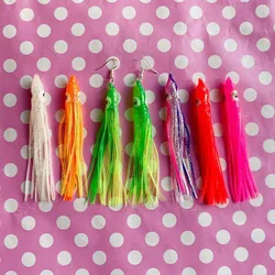 Wiggly jelly squid earrings Amazing statement earrings Wobbly