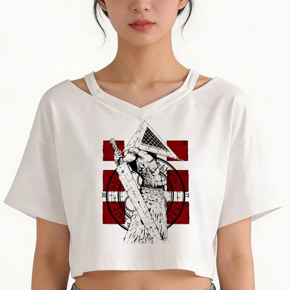 Silent Hill cropped top teen baddie scene  y2k emo t shirt cute jojifuku korean fashion gothic cutecore