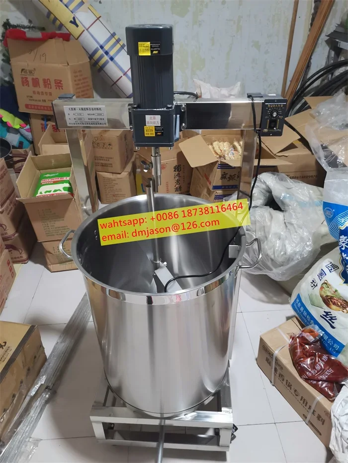 20L Gas Sauce Cooking Machine With Mixer Soy Beef Sauce Stir-frying Pot Wok Red Bean Paste Fillings Pastry Cooker Pot