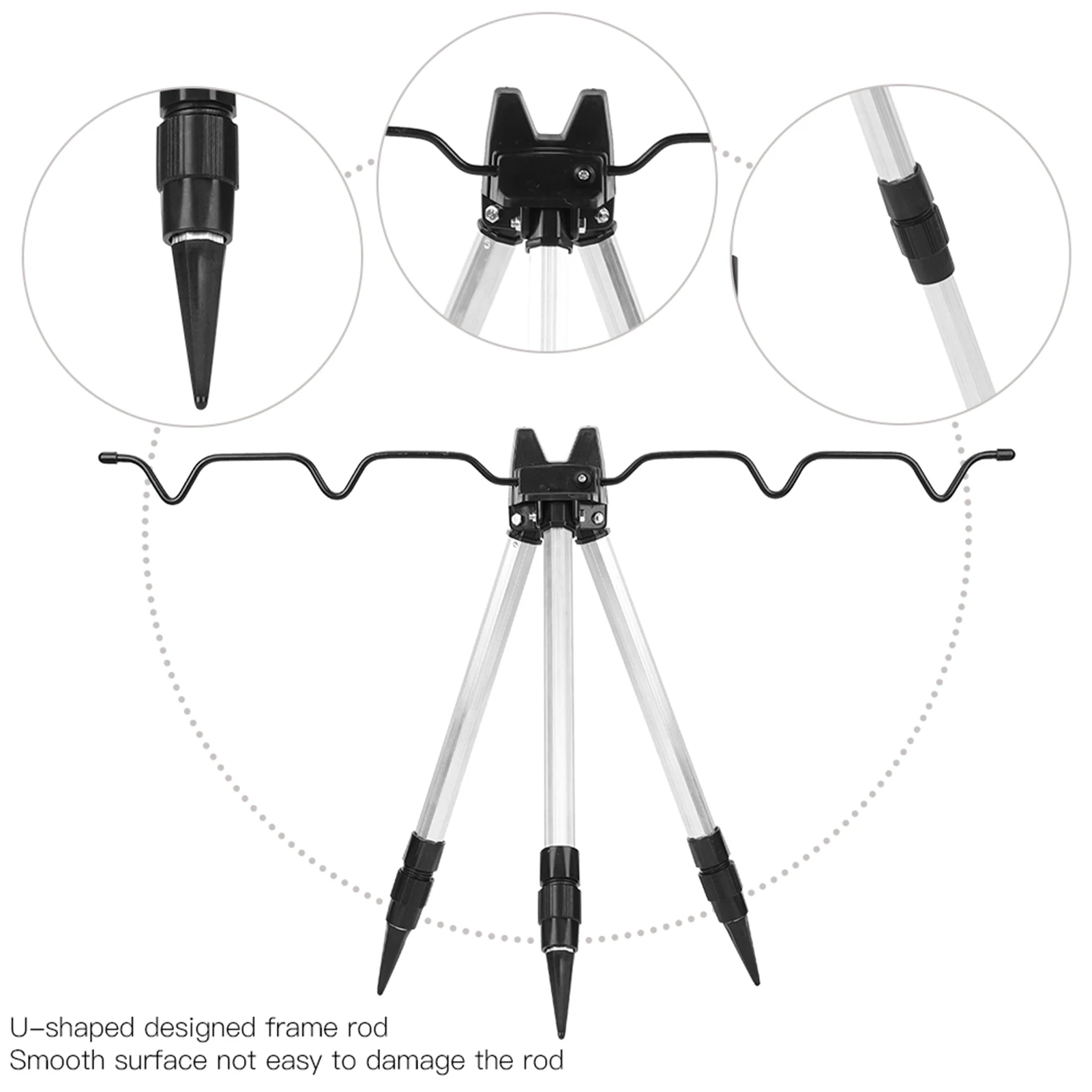 Aluminum Alloy Mini Shrinkage Fishing Rod Tripod Stand Ultrashort Folding Sea Pole Bracket Equipment Accessory