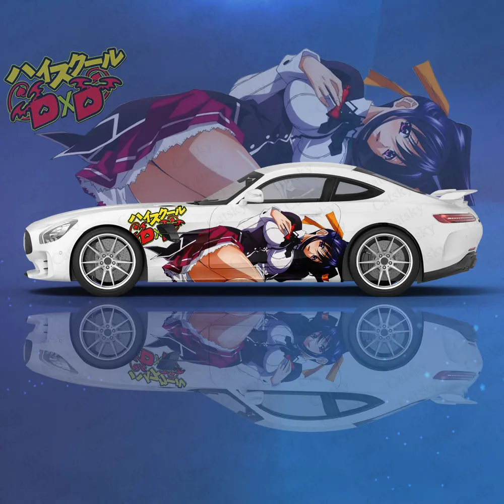 High School DXD Himejima Akeno Car Sticker Decal Hood Door Body Side Universal Size New Car Sticker Decoration Auto Accessories