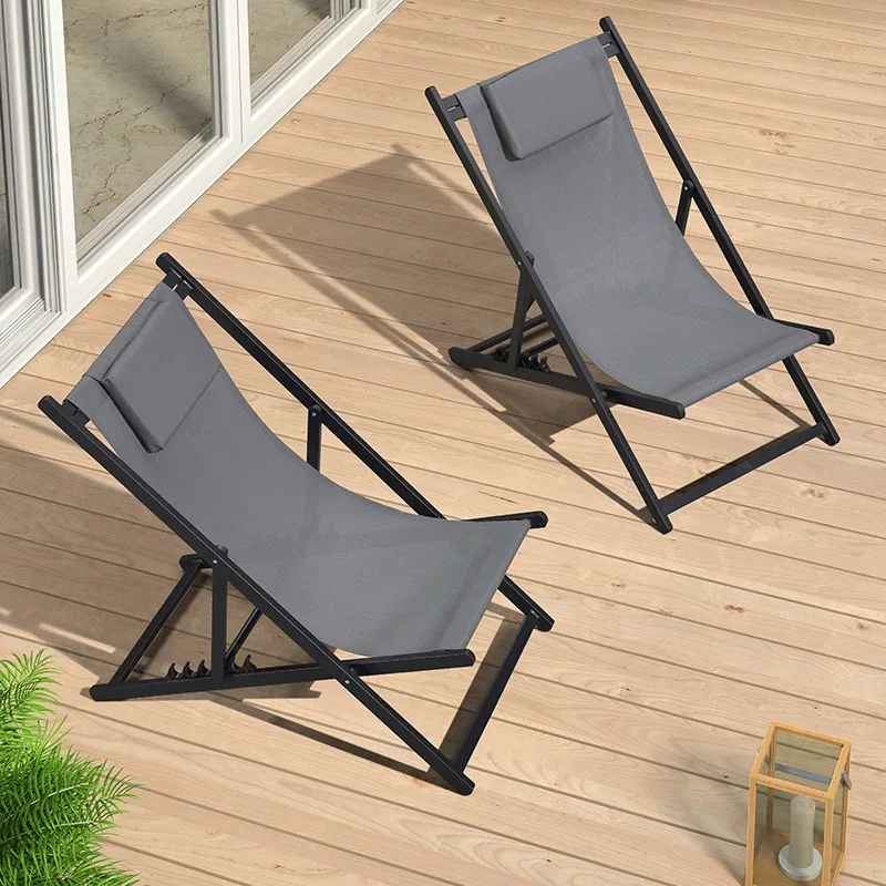 Deckchair Balcony Home Leisure Portable Aluminum Alloy Lunch Break Chair Outdoor Folding Sun Beach Chair