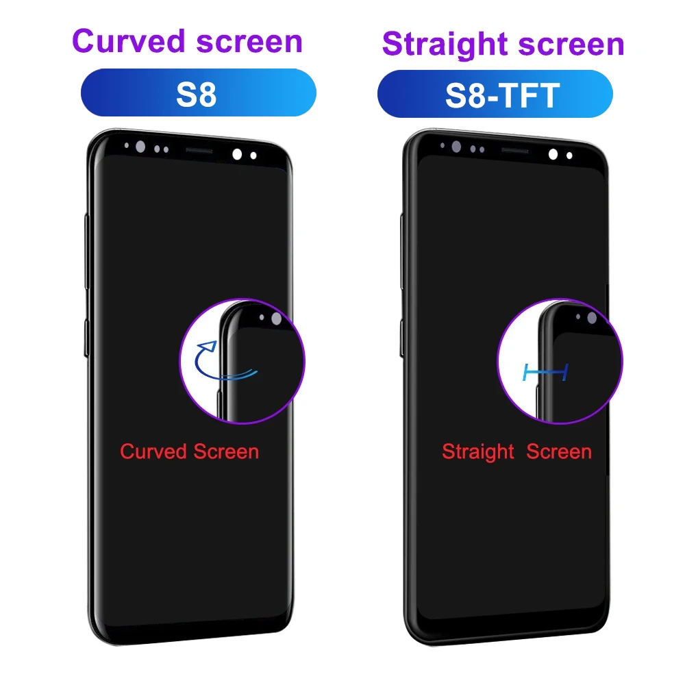 Ekran wyświetlacza TFT S8 do wyświetlacza LCD Samsung Galaxy S8 G950F Cyfrowy ekran dotykowy z częściami montażowymi ramki