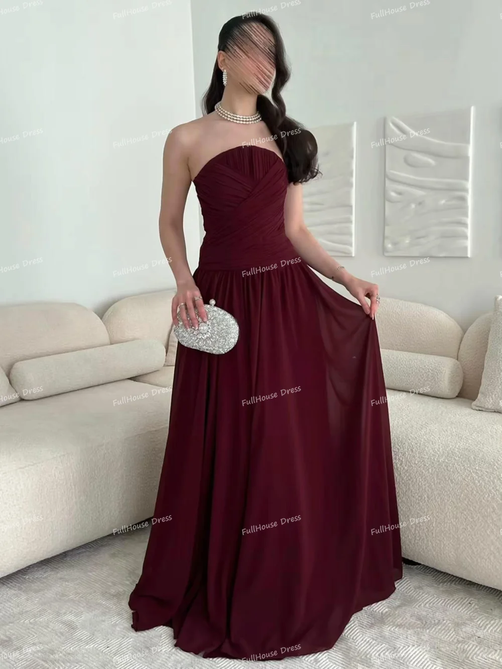 Nach Maß Boot Kragen Tiered Plissee A-linie Dubao Arabischen Saudi Kleid Backless Maxi Länge Muslimischen Prom Kleid vestidos de novia