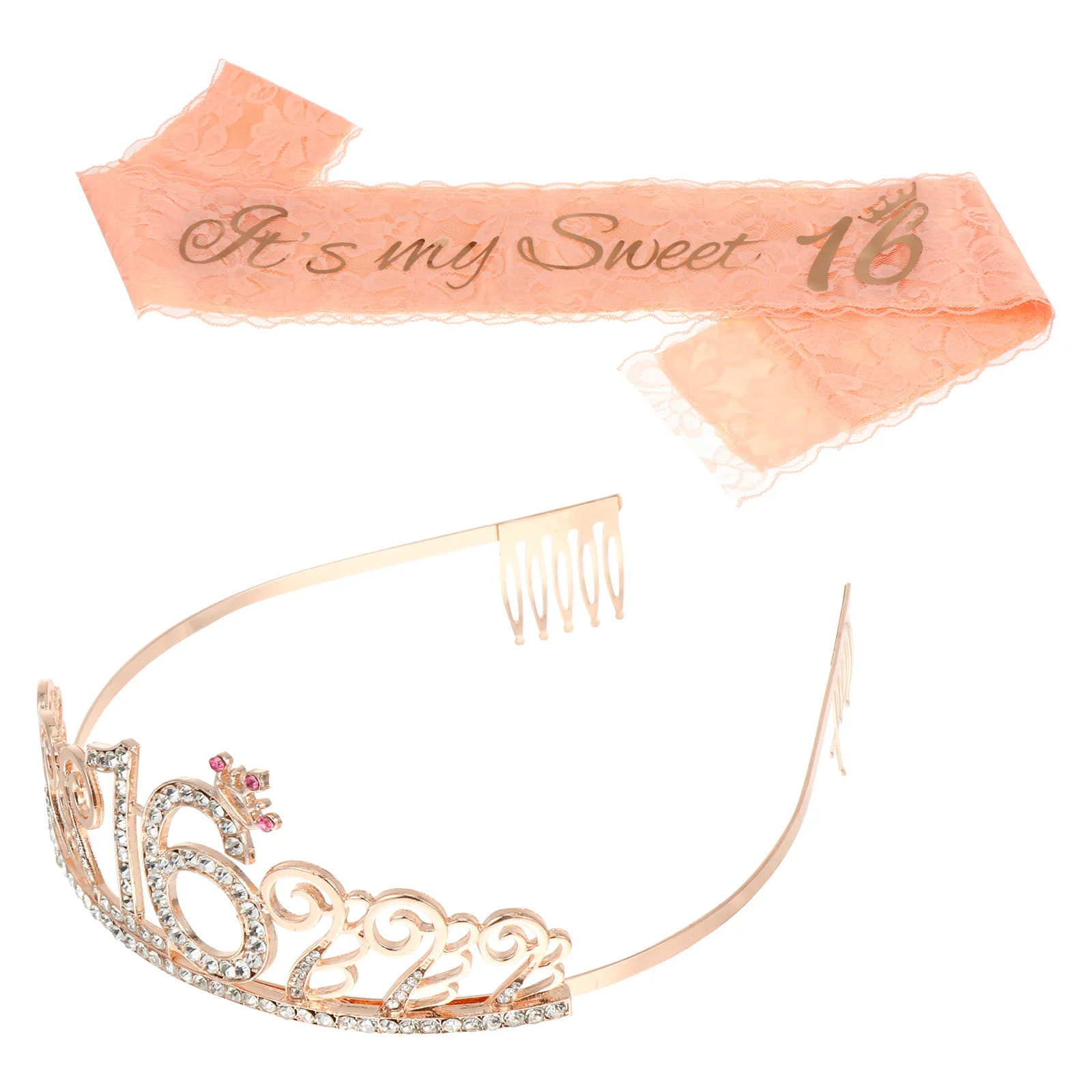 

2 шт., пояс для дня рождения для девочек, комплект с короной, регулируемые украшения для вечеринки для дам, пояс для дня рождения, повязка для волос для девочек, обручи для волос