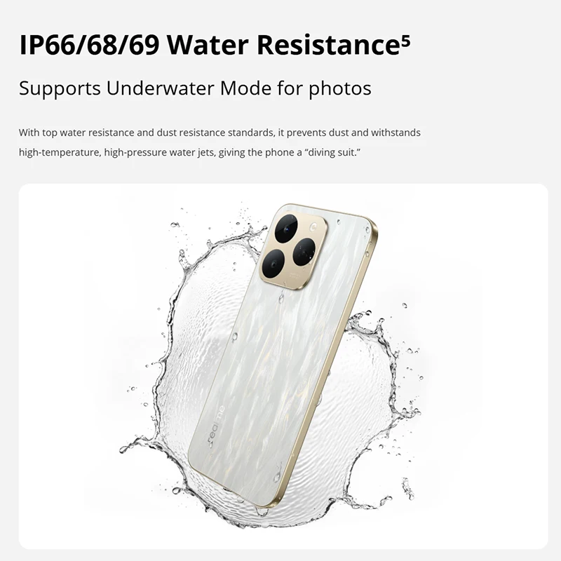 Russian Version realme 15T 5G Smartphone 7000mAh Battery 60W Charge 50MP Front & Rear Cameras 6.57" 4000nit AMOLED Display NFC