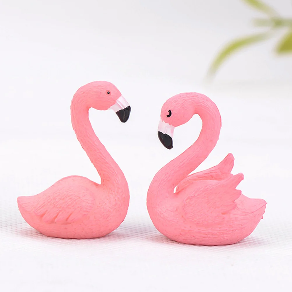 

2Pcs Flamingo Miniature Mini Adornment Garden Decor Fine Handwork Fairy Garden Ornaments Succulents Micro Landscape