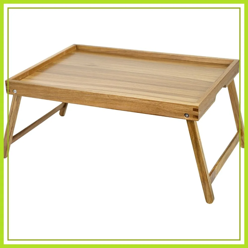 

Extra Large Wooden Bed Tray with Folding Legs for Breakfast, Laptop, and Eating in Bedroom
