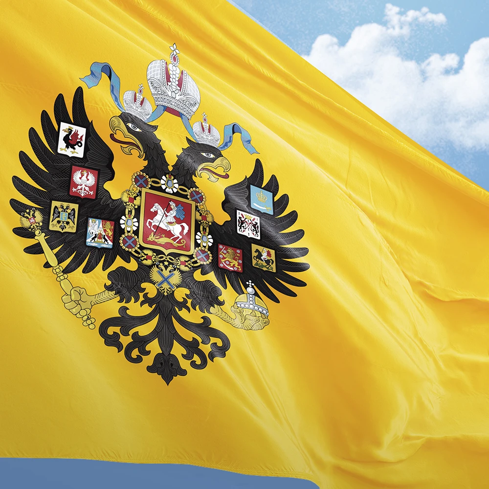 Russian Imperial Black Eagle Flag 3ft x 5ft Polyester Banner Flying 90* 150cm Double Stitching Fine Sewing Custom Outdoor Use