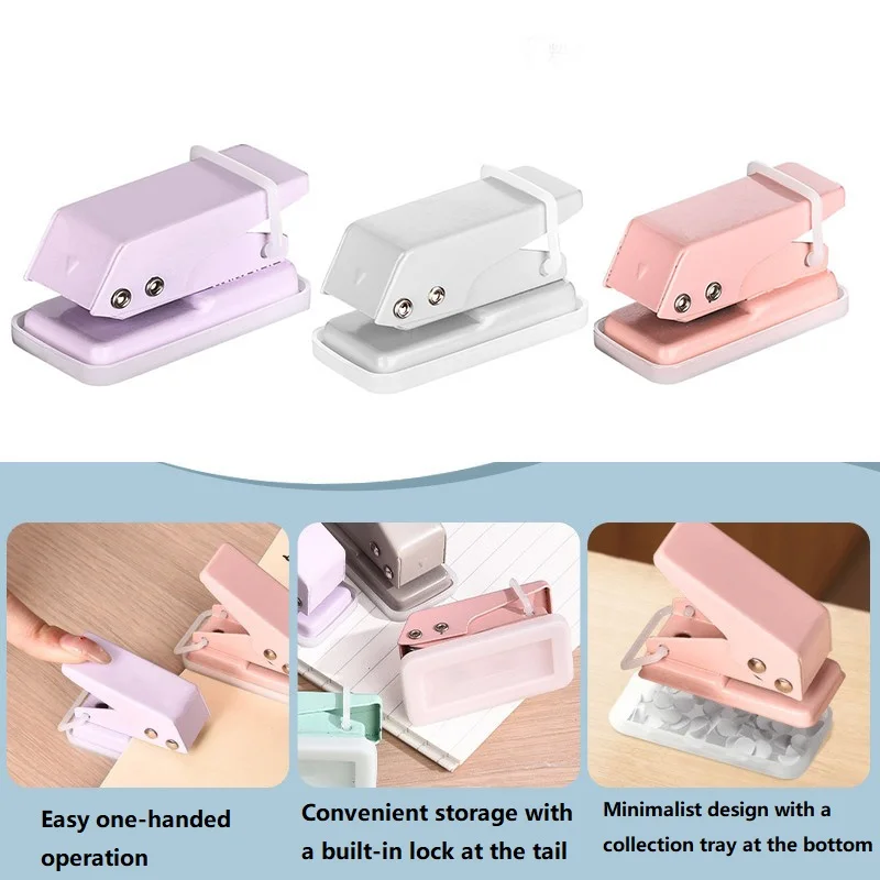 Mini perforadora de un solo anillo, perforadora de papel, perforadora de papel, suministros de encuadernación para oficina y escuela, papelería DDK04