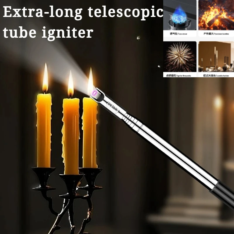

2026 Extra-long Telescopic Tube High-quality Tech-sense Igniter USB Charging Arc Pulse Lighter Cigarette Accessories