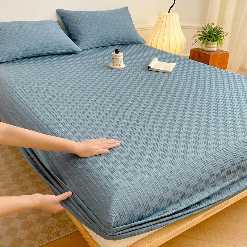 

2024 New 5a Grade Antibacterial Waffle Jacquard Color Woven Bed Sheet