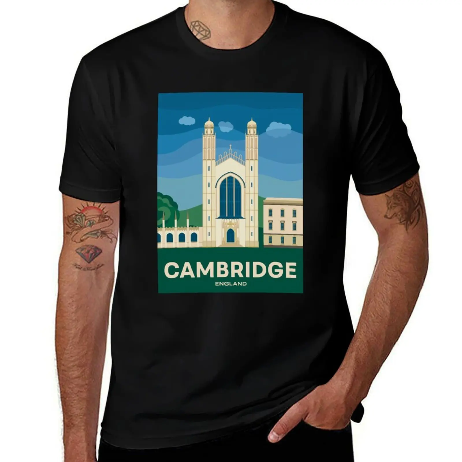 Cambridge - England T-Shirt Big and Tall Solid Color T-Shirt
