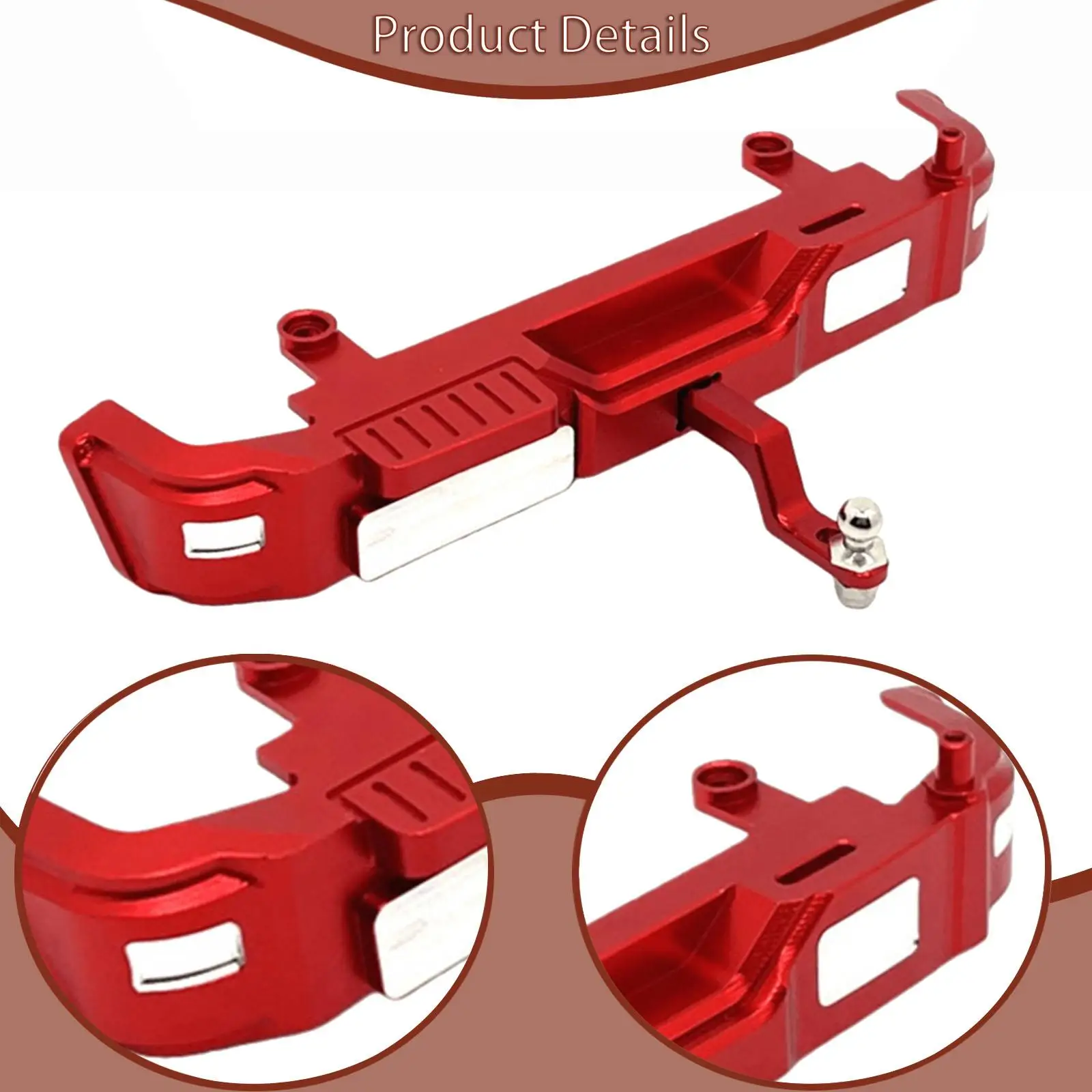 

Aluminum RC Car Bumper Durable Rear Protector with Trailer Hitch for 1 12 Scale RC Offroad Cars Parts