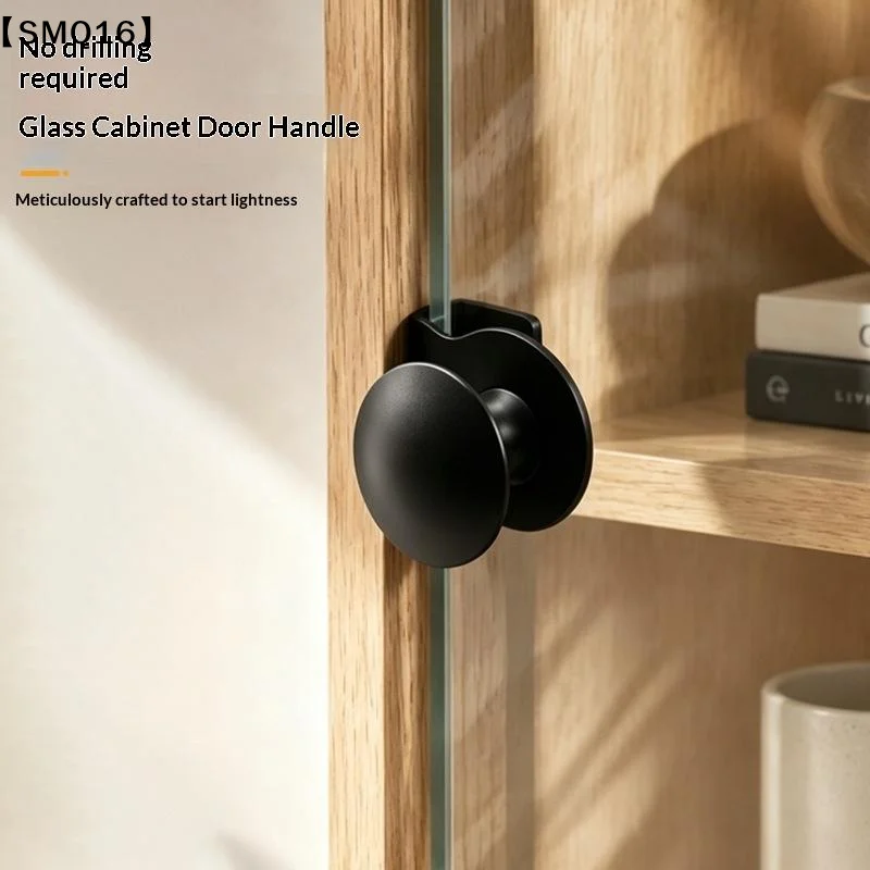 Stainless Steel No Drill Glass Cabinet Door Pull Anti Slip Long Lasting Durable For Bathroom Kitchen Glass Cabinet Doors【SMQ】