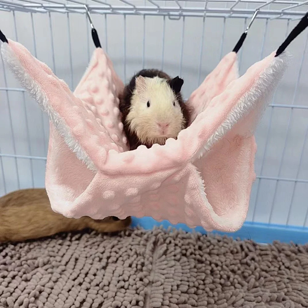 Autumn Winter Hammock for Guinea Pig Plush Warm Bed for Hamster House Nest Sleep Bag Hanging Tree Bed Hamster Bird Pet Supplies