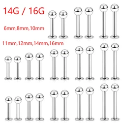 50/100Pcs Stainless Steel Lip Labret Monroe Studs Medusa Pircing 6-16mm Tragus Helix Cartilage Earring Dimple Piercings Jewelry
