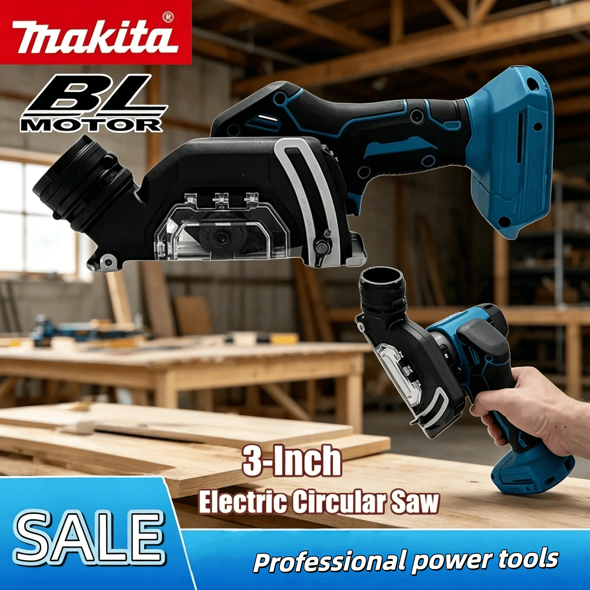 

Cordless Mini Brushless Electric Circular Saw 3Inch Handheld Cut Off Grinder Rechargeable Power Tool For Makita 18V Battery