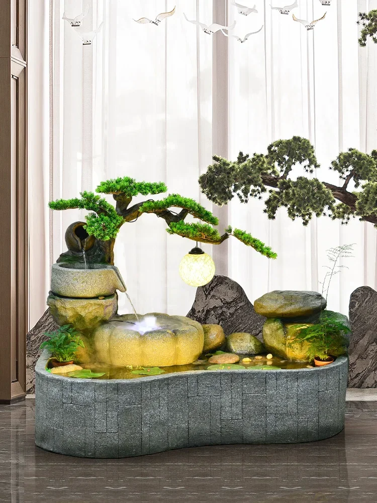 

Watertown story courtyard fish pond rockery landscaping indoor porch balcony flowing water landscape ornaments outdoor garden la