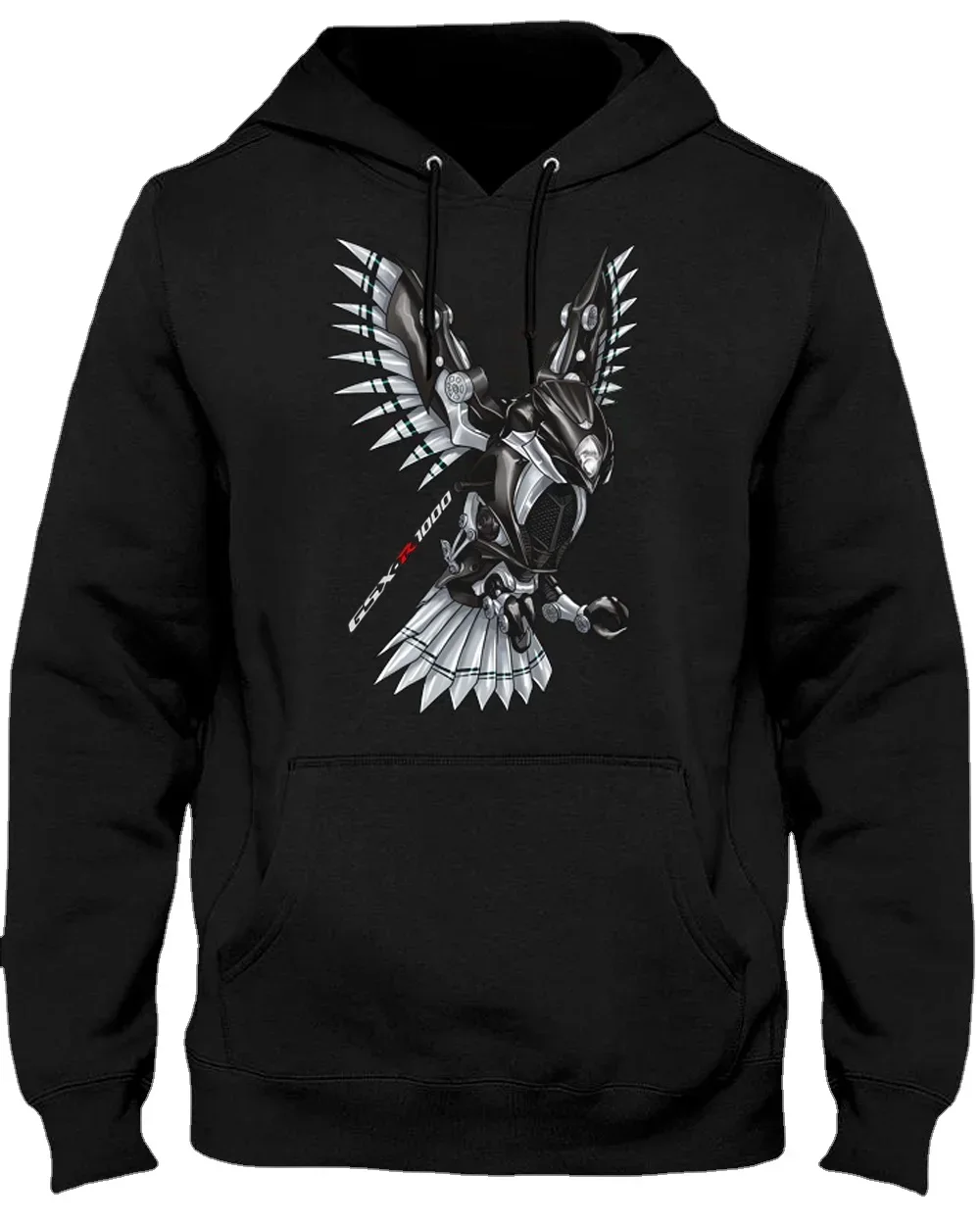 Japanese Motorcycle GSX-R1000 Bird Inspiration Pullover Hoodie Comfortable Cotton Casual Mens Sweatshirt Rider Streetwear