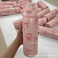 24oz/32oz Sanrio Hello Kitty 304 stainless steel cartoon pattern KT cat insulated cup vacuum large capacity coffee cup