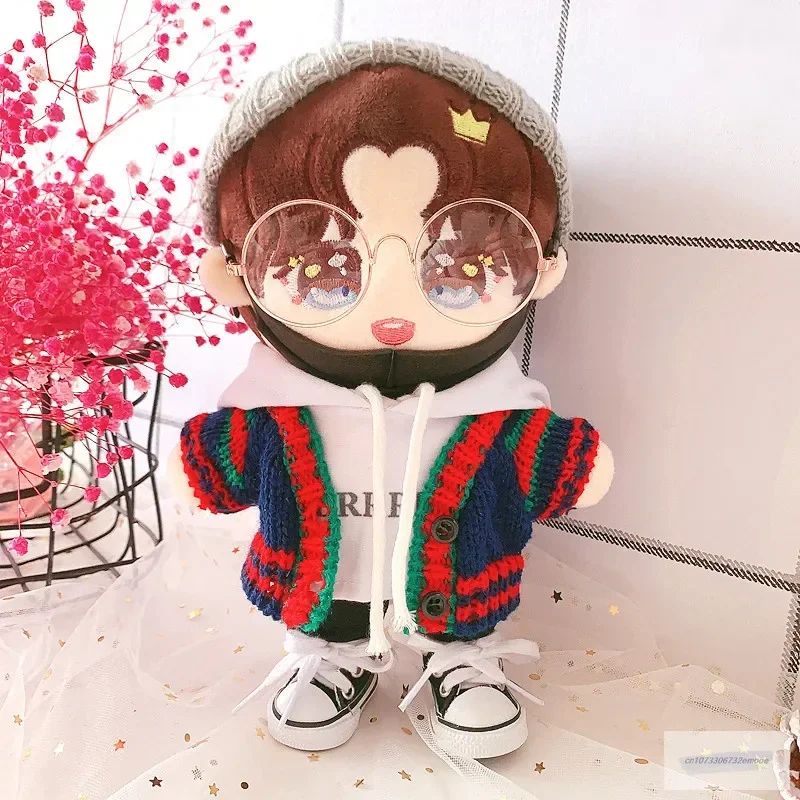 NEW Doll Clothes 20cm Idol Dolls Accessories Plush Doll's White sweater pants suit Stuffed Toys for Korea Kpop EXO Dolls