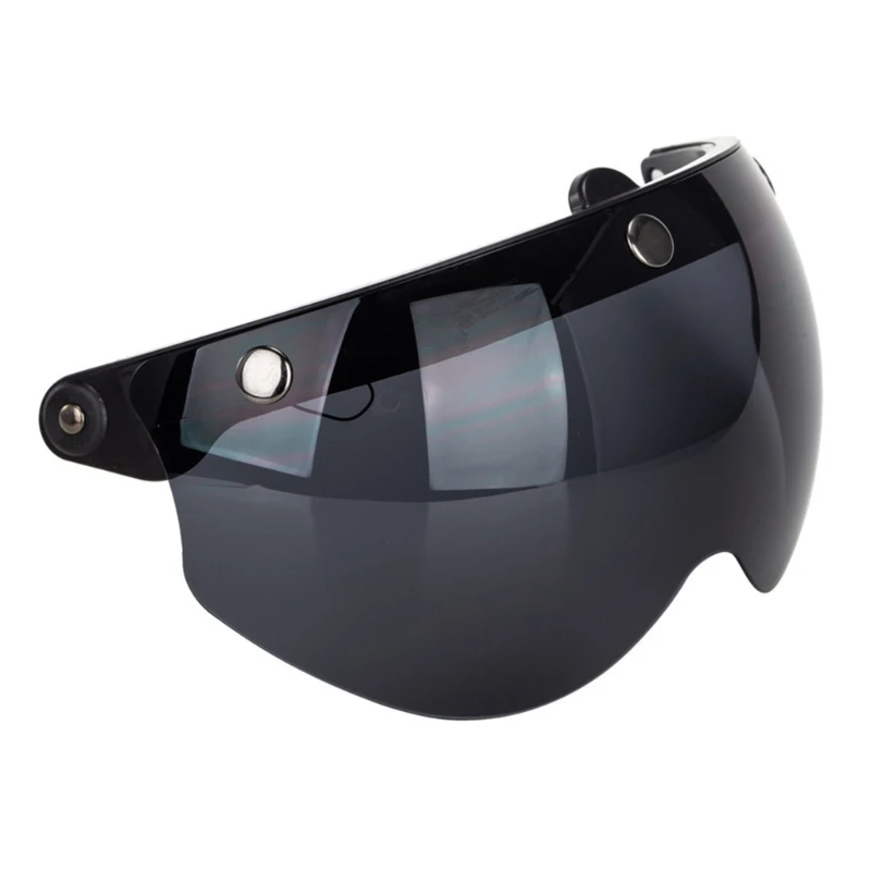 Visiera universale a 3 scatti per casco da motociclista a faccia aperta, protezione antivento ribaltabile l\'alto