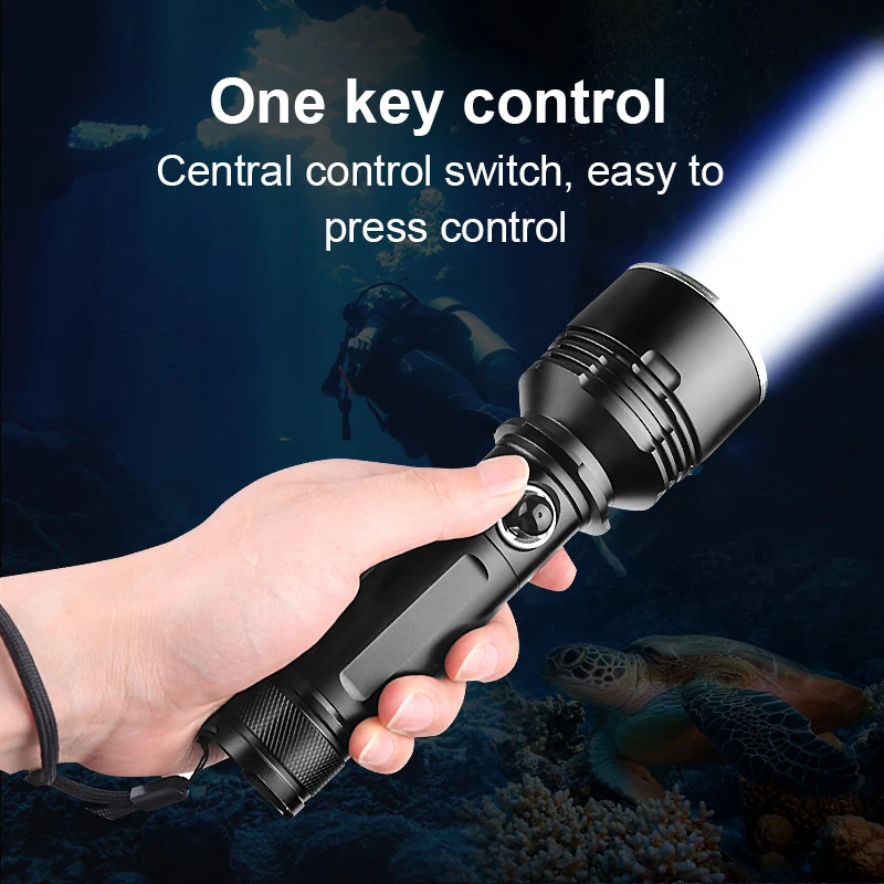 6000 Glare Super XHP120 Powerful Scuba Diving Flashlight High Power Led Dive Torch IPX8 Waterproof Underwater Hunting Lantern