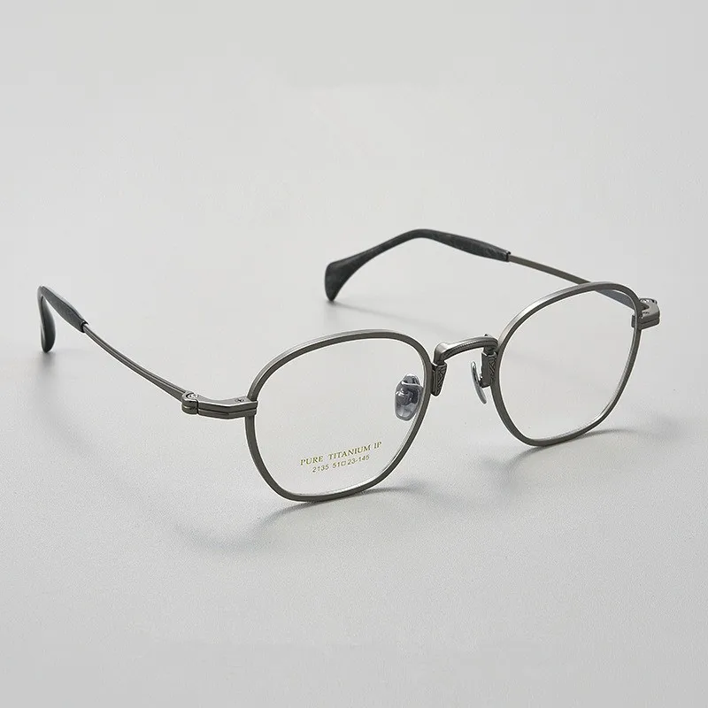 Myopia glasses for men, pure titanium frame, all titanium retro oval frame, prescription and matching glasses