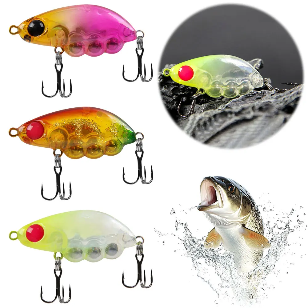

3.9g/35mm Mini Hard Bait Fixed Weight Steel Ball Fishing Lure Artificial Bait for Perch Trout Bass