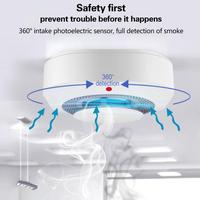 Tuya Wifi Smoke Detector Sensor 90DB Alarm Fire Smart Smoke Detector Wifi Fire Protection Home Security Alarm Smart Life Alice