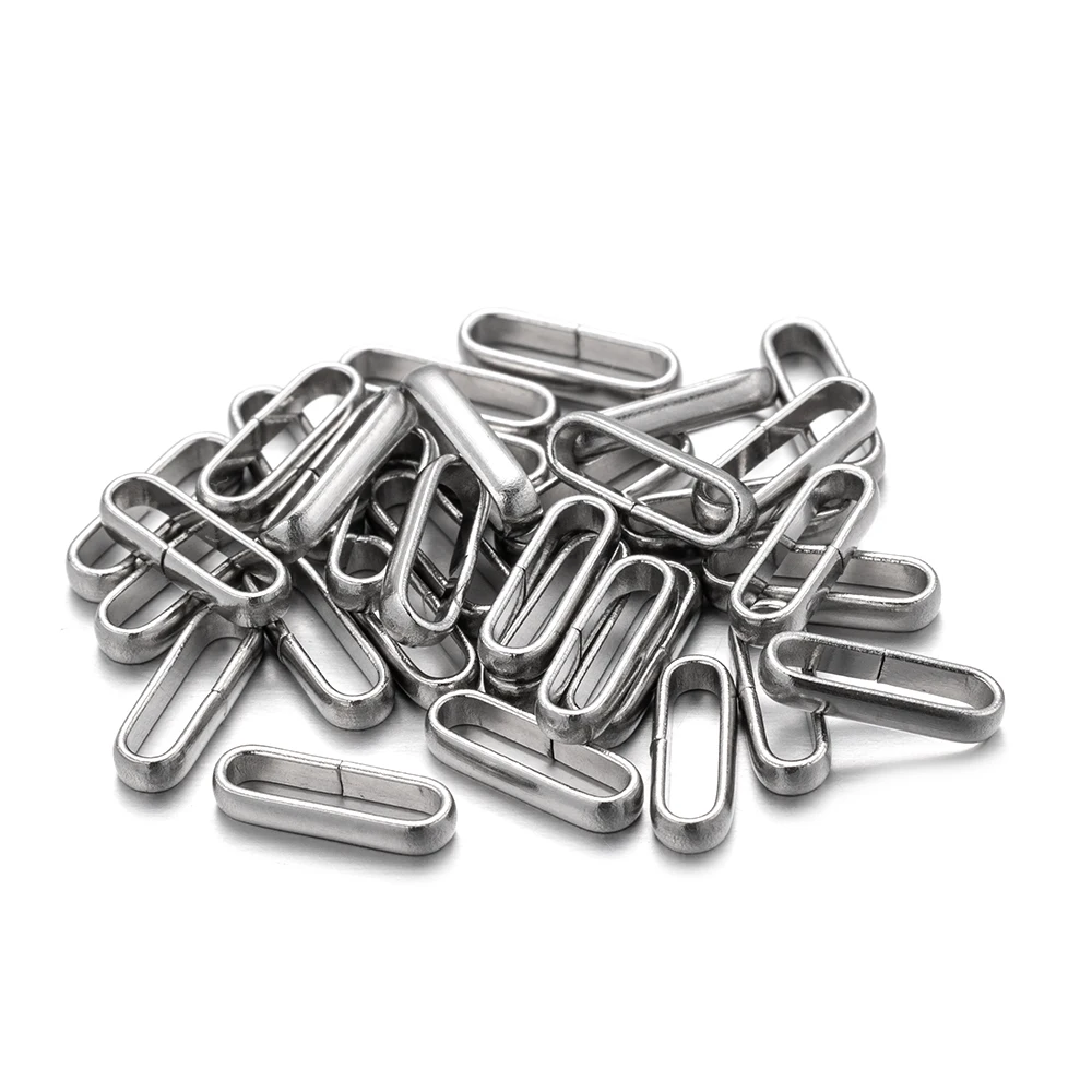 50pcs/Lot Stainless Steel Oval Buckle Strap Adjust Clasp Slider Connector For DIY Bracelet Jewelry Making Accessories Findings